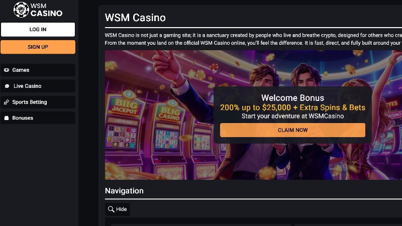 WSM Casino App View