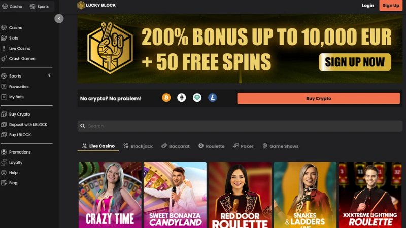 Lucky Block Casino App View